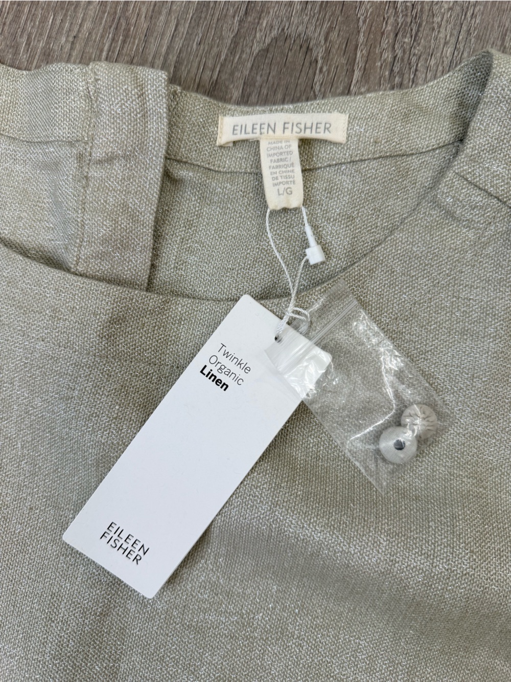 NWT Eileen Fisher Twinkle Organic Linen Shift Dress Large - Picture 6 of 9